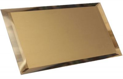 Прямоугольная зеркальная бронзовая матовая плитка с фацетом 10мм ПЗБм1-02 12x48 от ДСТ (Россия)
