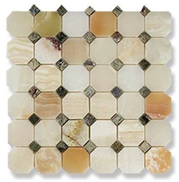 Мозаика Verde Onix + Rain Forest Green (4.9x4.9x1)/(1.5x1.5x1) 30.5x30.5 от Art&Natura (Италия)