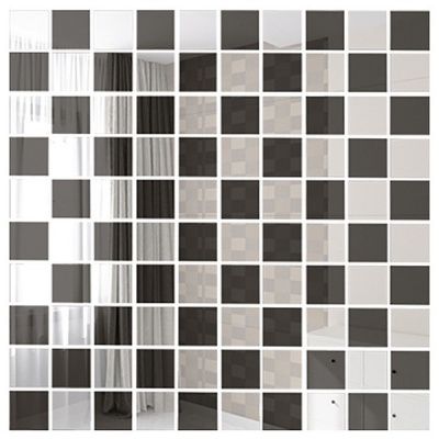 Мозаика зеркальная Серебро + Графит С50Г50 ДСТ  чип 25 х 25 30x30 от ДСТ (Россия)