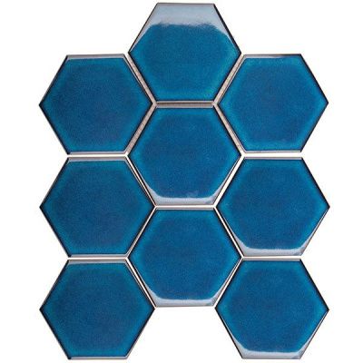 Мозаика Hexagon big Deep Blue Glossy (JJFQ80048) 25.6x29.5x6 от StarMosaic (Китай)