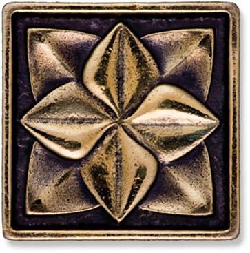 Декор BRONZO-25 вставка LILYлатунная 5x5 от BronzoDecor (Россия)