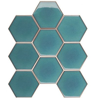 Мозаика Hexagon big Green Glossy (JJFQ80071) 25.6x29.5x6 от StarMosaic (Китай)
