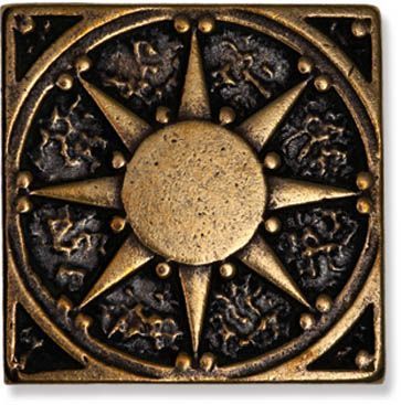 Декор BRONZO-25 вставка SUN латунная 5x5 от BronzoDecor (Россия)