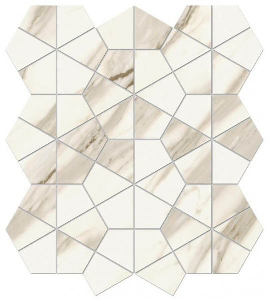 Мозаика Marvel Meraviglia Calacatta Bernini Hexagon Lapp. (AJQZ) 40.3x46.6 от Atlas Concorde (Италия)