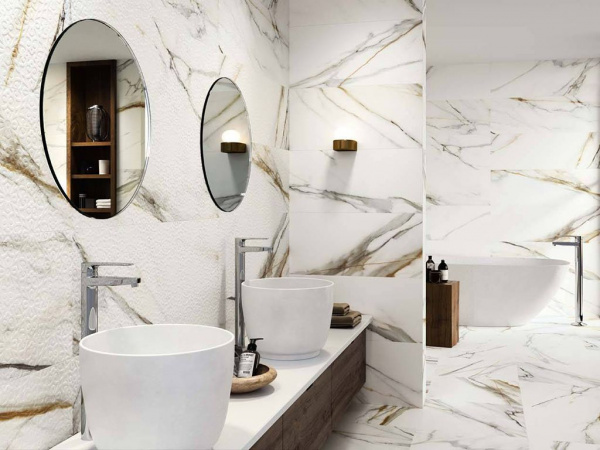 На фото Плитка CALACATTA GOLD (Colorker)