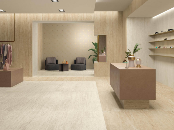 На фото Плитка MARVEL TRAVERTINE (Atlas Concorde Италия)