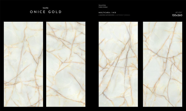 Керамогранит  ONICE GOLD BIG SIZES (TAU Ceramica) На фото Керамогранит ONICE GOLD BIG SIZES (TAU Ceramica)