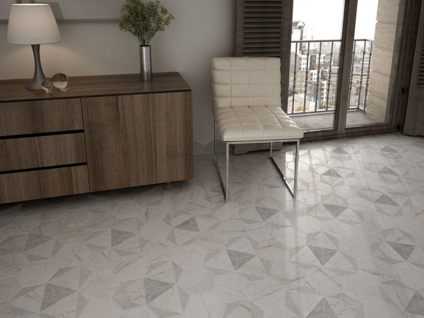 На фото Плитка CARRARA (Equipe Ceramicas)