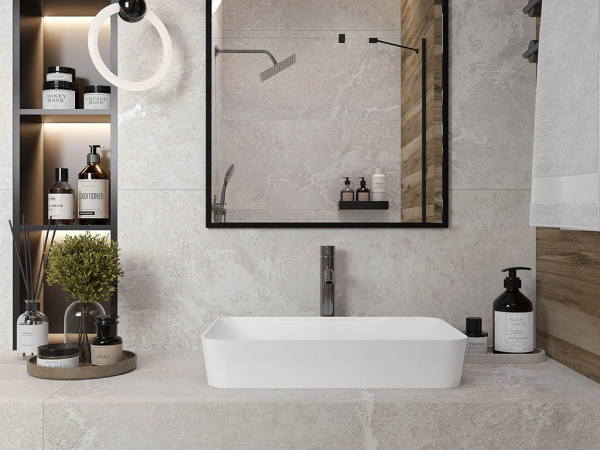 На фото Плитка BLAZE SILVER (Laparet)