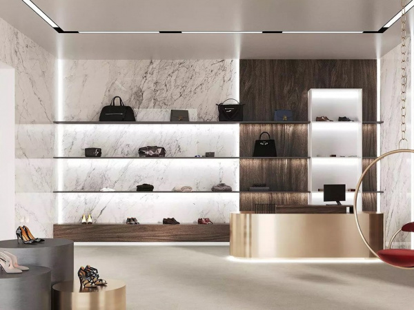 На фото Плитка СУПЕРМАКСИ: MARBLE КАПРАЯ (Kerama Marazzi)