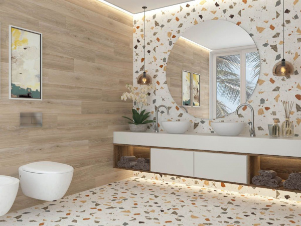 На фото Плитка TERRAZZO SATIN (Orinda)