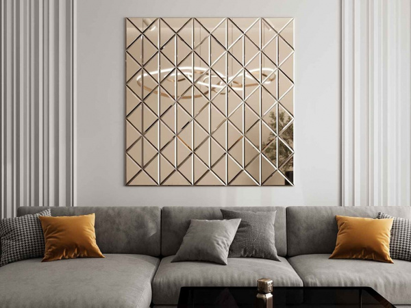 ТРЕУГОЛЬНАЯ ЗЕРКАЛЬНАЯ ПЛИТКА С ФАЦЕТОМ На фото ТРЕУГОЛЬНАЯ ЗЕРКАЛЬНАЯ ПЛИТКА С ФАЦЕТОМ