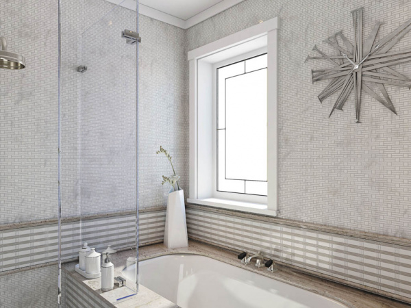 На фото Мозаика из мрамора S-LINE (Natural Mosaic)