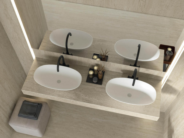 На фото Плитка MARVEL TRAVERTINE (Atlas Concorde Италия)