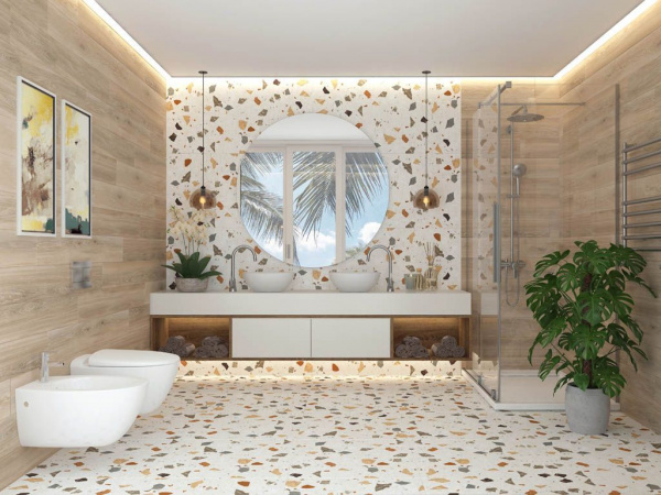 На фото Плитка TERRAZZO SATIN (Orinda)