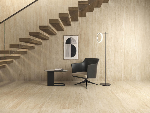 На фото Плитка MARVEL TRAVERTINE (Atlas Concorde Италия)