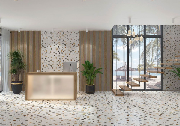 На фото Плитка TERRAZZO GLOSSY (Orinda)