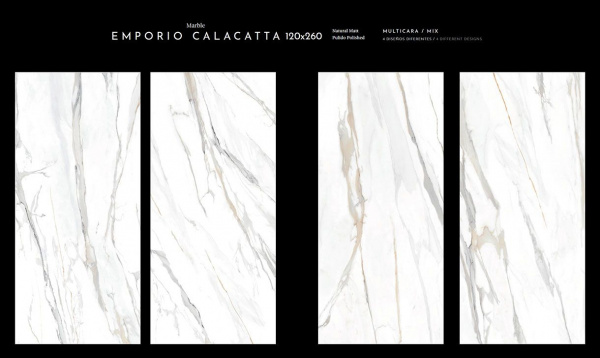 На фото Керамогранит  EMPORIO CALACATTA BIG SIZES  (TAU Ceramica)