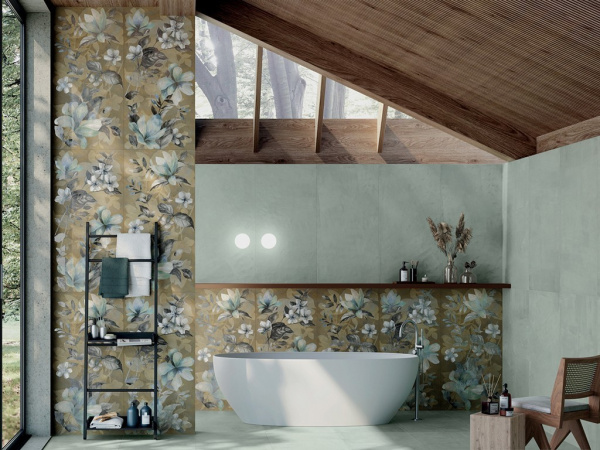 На фото Плитка WALLPAPER 60x120 (Dado Ceramica)