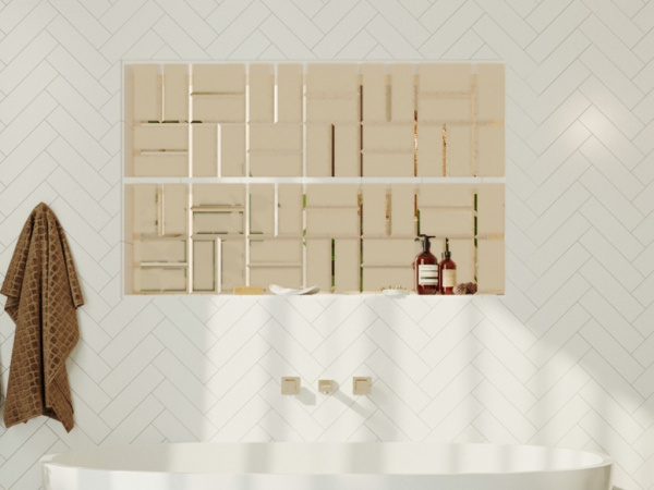 Плитка ПРЯМОУГОЛЬНАЯ ЗЕРКАЛЬНАЯ ПЛИТКА С ФАЦЕТОМ (ДСТ) На фото Плитка ПРЯМОУГОЛЬНАЯ ЗЕРКАЛЬНАЯ ПЛИТКА С ФАЦЕТОМ (ДСТ)