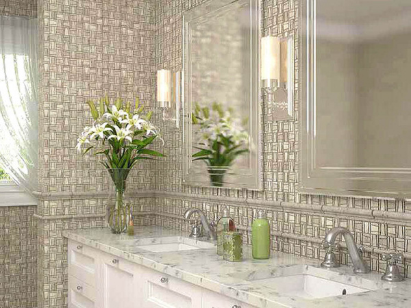 На фото Мозаика из мрамора S-LINE (Natural Mosaic)