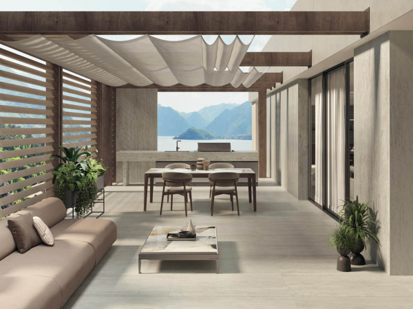 На фото Плитка MARVEL TRAVERTINE (Atlas Concorde Италия)