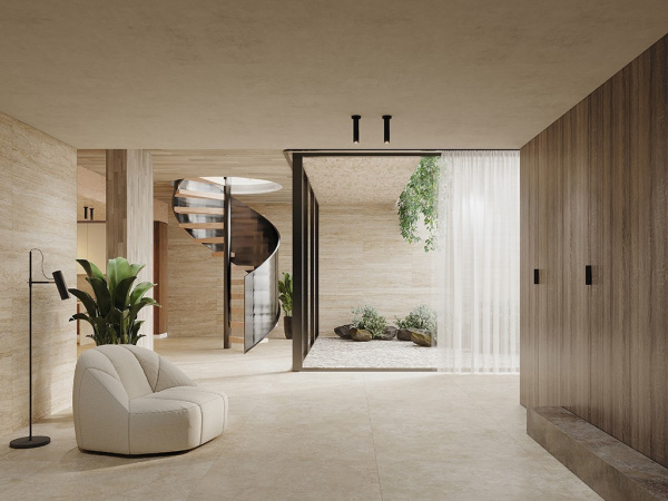 На фото Плитка TRAVERTINO (TAU Ceramica)
