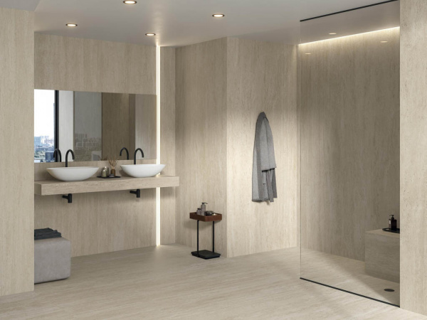 На фото Плитка MARVEL TRAVERTINE (Atlas Concorde Италия)